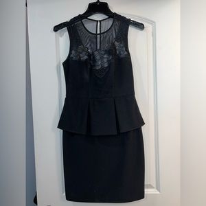 Bisou Bisou Peplum Black Dress